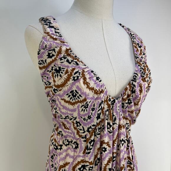 Omika Sorrento Maxi Lucia Lavender Printed Bubble Hem Racer Back - Picture 2 of 10